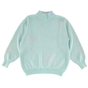 80s pastel mock neck sweater 1980s vintage
